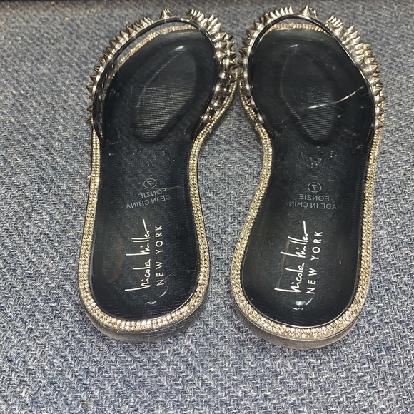 Nicole Miller Spike Jelly Rhinestone Sandals - Picture 4 of 8